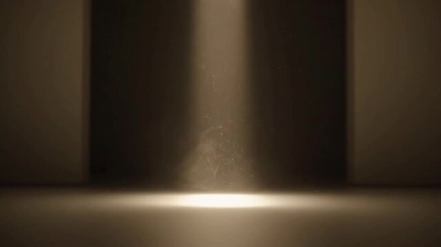 Subtle, Looping Movement Show the slow, continuous, and hypnotic swirling of dust motes within the focused light, creating a seamless, endless loop.
