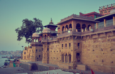 Fototapeta premium Nepali temple in Varanasi city, India