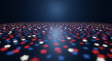 Obraz premium Red white and blue stars confetti background