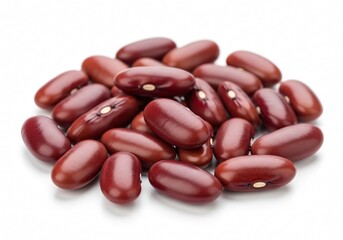 Pile of red kidney beans on white surface