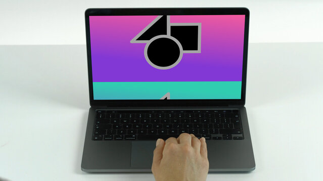 Laptop 41 Scroll Down Single &ndash; Editable Laptop Display Mockup Templates, Modern Screens, Digital Device Presentations for Web, UI, App, Branding and Product Showcase
