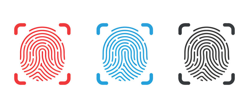 Colorful abstract vector illustration of a hand print integrating a fingerprint icon and wireless wifi symbol for technology identity and network connection