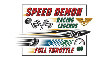 Vintage Racing Car Logo Design. © bagus