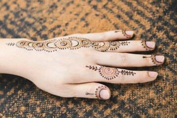 Intricate Henna Mehndi Design on a Hand