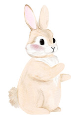 Obraz premium Watercolor rabbit on a white background