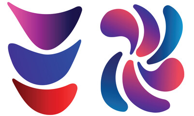 Obraz premium Abstract modern vector elements with vibrant blue purple and red gradients