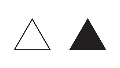Triangle icon set,  vector sign symbol, on white background.