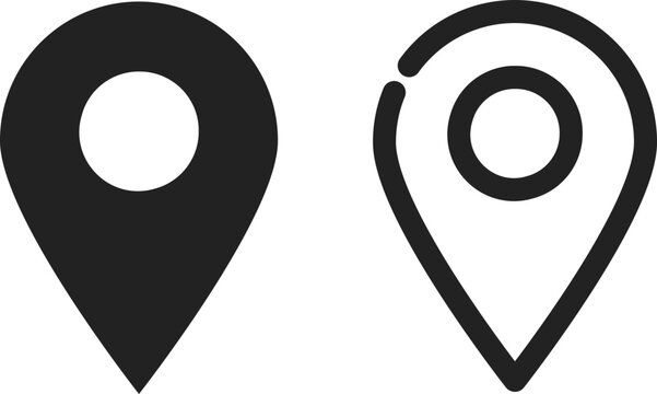 シンプルなマップのピンのアイコン　黒