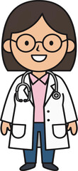 Fototapeta premium a friendly female doctor with glasses and stethoscope