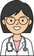 Fototapeta premium a friendly female doctor with glasses and stethoscope
