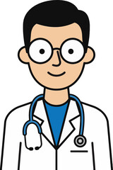 Fototapeta premium a friendly male doctor with glasses and stethoscope