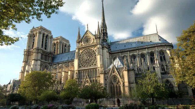 Notre Dame Cathedral Exterior Gothic Architecture.