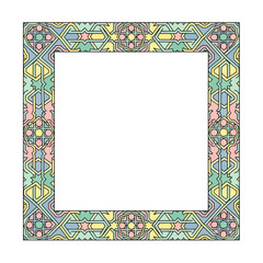 Obraz premium Colorful Geometric Patterned Frame Border Design.