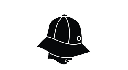 Fototapeta premium Simple black and white illustration of a classic bucket hat design