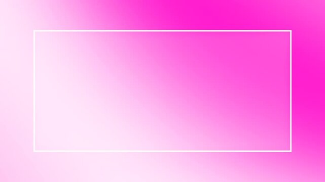 Blurred transparent glass rectangle frame element with soft pink gradient animated background