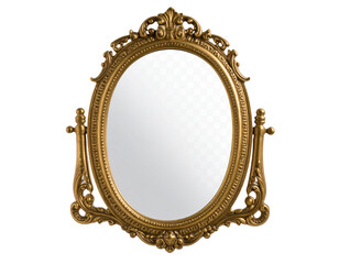 Firefly_A green color st Patrick day t shirt with clover leaf pattern design on an isolated b - Firefly_Vintage gold ornate decorative mirror, antique style wall mirror for home decor on tr