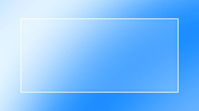 Blurred transparent glass rectangle frame element with soft blue gradient animated background