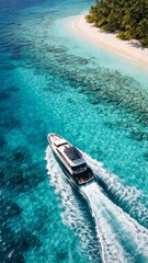 Island getaway with yacht and lagoon