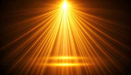Naklejka premium Yellow and Orange Stage Spotlight, God Light Rays Shining from Above Background Illustration
