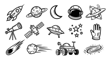 Space icons and symbols collection © A B I G A I L