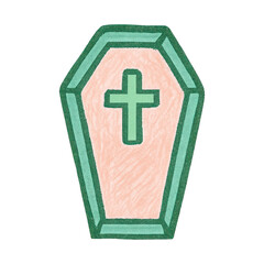 Obraz premium PNG Colorful coffin with cross design.