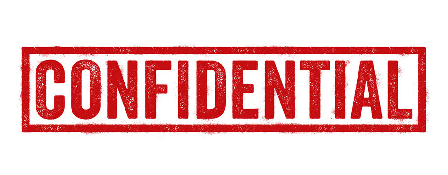 Confidential Red Grunge Rubber Stamp Label Design Element