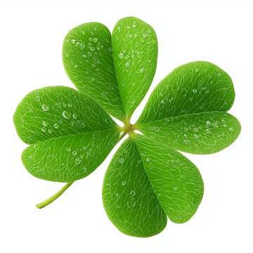lucky four-leaf clover isolated on a white background