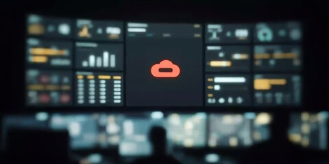 Fototapeta premium Robust cloud infrastructure sustains a scalable platform and interconnected system, advancing integration while delivering an enterprise grade solution