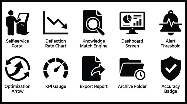 Collection of business intelligence and optimization icons