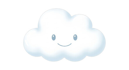 Obraz premium Happy Cloud Smiling Face Isolated on Transparent Background