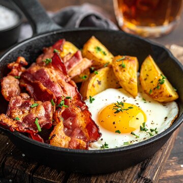 Bauernfr&uuml;hst&uuml;ck mit Speck und Ei