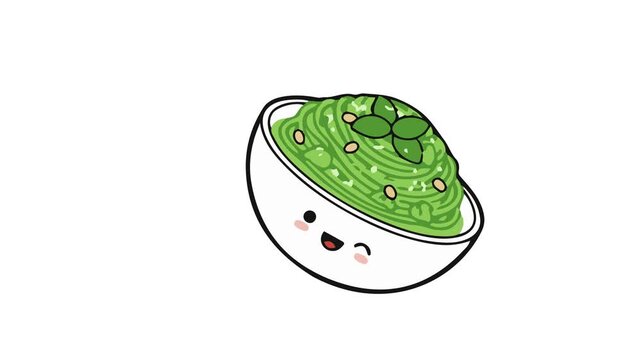 Cute Green Spaghetti Vector Animation
