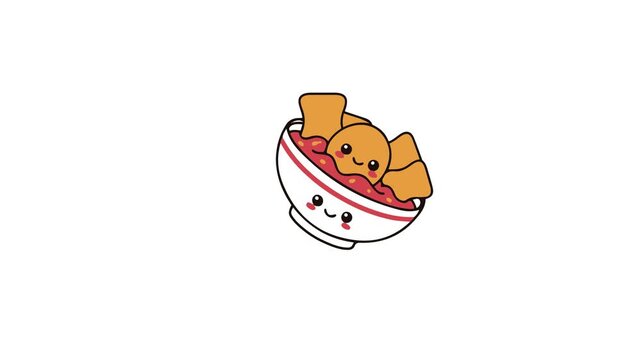 Cute Seblak Spicy Food Vector Illustration