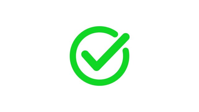 check mark on white background. Check mark symbol. approved tick mark icon, Check mark icon animation , right mark icon.