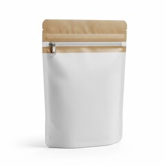 Standing resealable pouch with zipper closure and kraft paper top