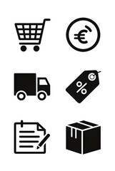 shopping icons set