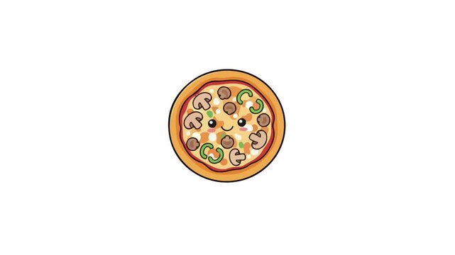 Adorable Pizza Food Loop Animation