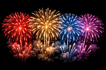 fireworks in the night sky