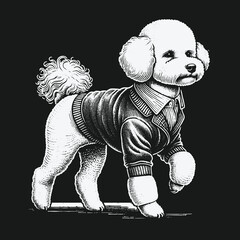 Elegant Poodle in Stylish Attire: A Canine Portrait.