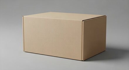Plain Cardboard Box on Neutral Surface