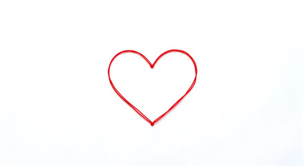 A simple, hand-drawn red heart, symbolizing love and affection on a plain canvas.
