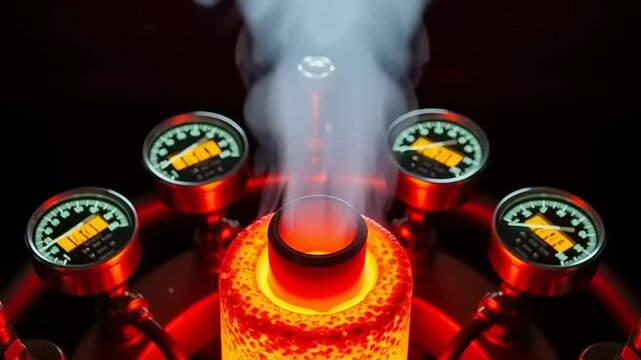 Molten Metal Pouring Industrial Furnace Process.