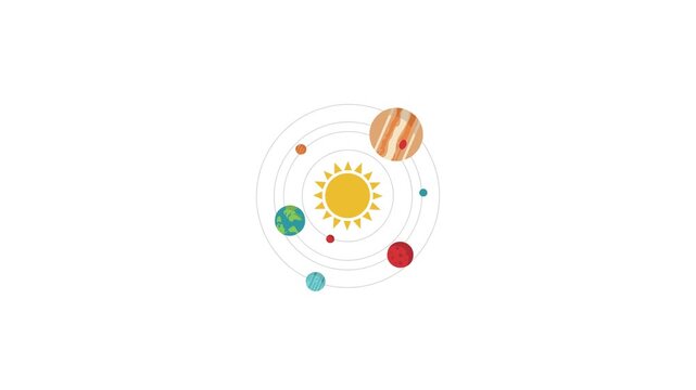 Solar System Layout Vector Illustration