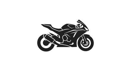 Obraz premium Black motorcycle silhouette on white background speed motion and vector design