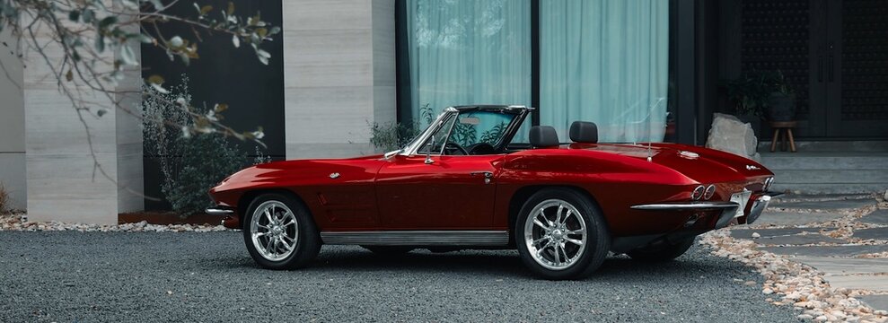 1963 Chevrolet Corvette Convertible, Legend, classic, sports car, red sports car