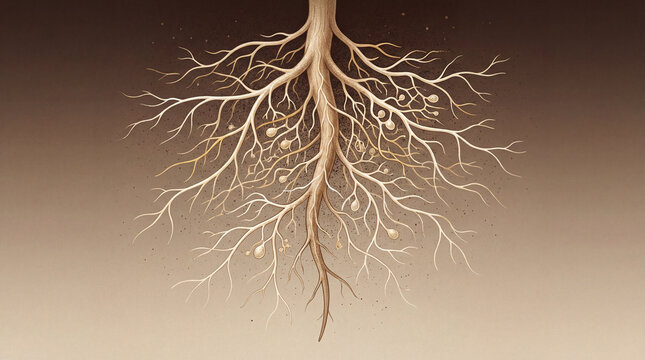 Whispers of the hidden world where robust roots weave a tapestry of life beneath the silent ground