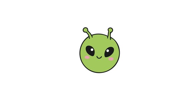 Cute Alien Character Vector Illustration