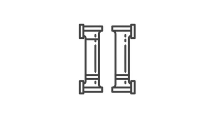 Fototapeta premium Two stylized pillars illustration isolated on white background