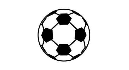 Black and white soccer ball graphic isolated on white background
