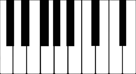 Fototapeta premium Close up of a piano keyboard against a white background for musical concepts